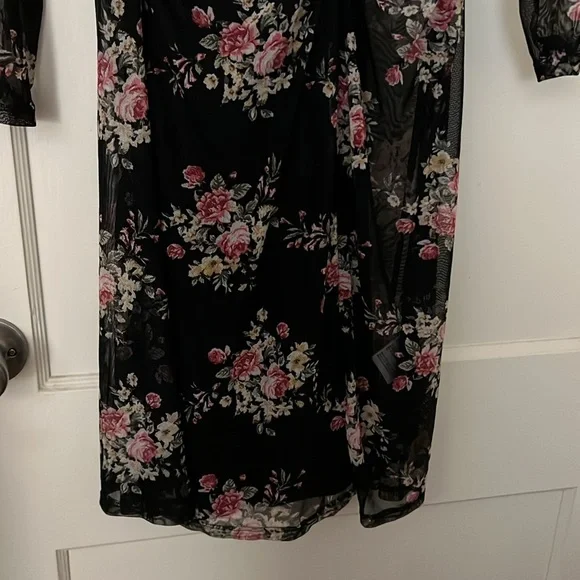 NWT INC floral see through dress petite size: PS - Picture 4 of 11